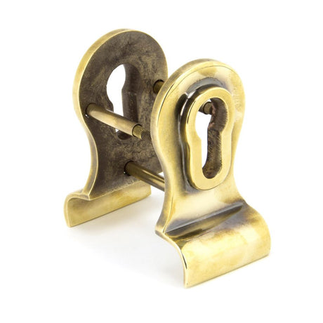 This is an image of From The Anvil - Aged Brass 50mm Euro Door Pull (Back to Back fixings) available to order from T.H Wiggans Architectural Ironmongery in Kendal, quick delivery and discounted prices.