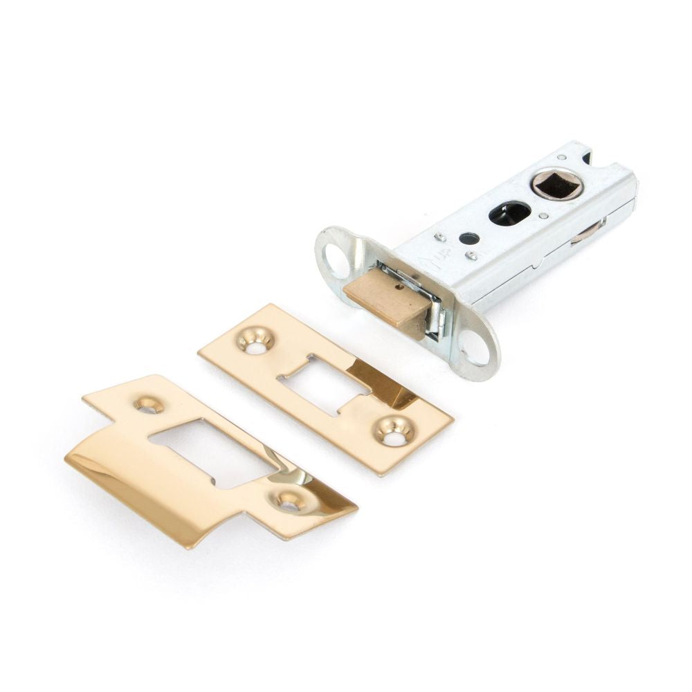 This is an image showing From The Anvil - PVD Brass 3" Heavy Duty Latch available from T.H Wiggans Architectural Ironmongery in Kendal, quick delivery and discounted prices