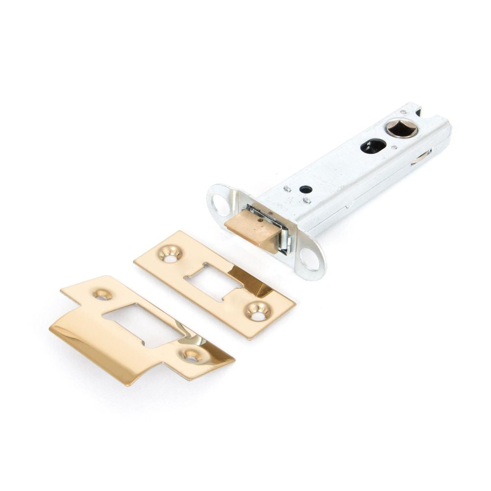 This is an image showing From The Anvil - PVD Brass 4" Heavy Duty Latch available from T.H Wiggans Architectural Ironmongery in Kendal, quick delivery and discounted prices