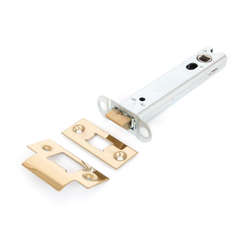 This is an image showing From The Anvil - PVD Brass 5" Heavy Duty Latch available from T.H Wiggans Architectural Ironmongery in Kendal, quick delivery and discounted prices