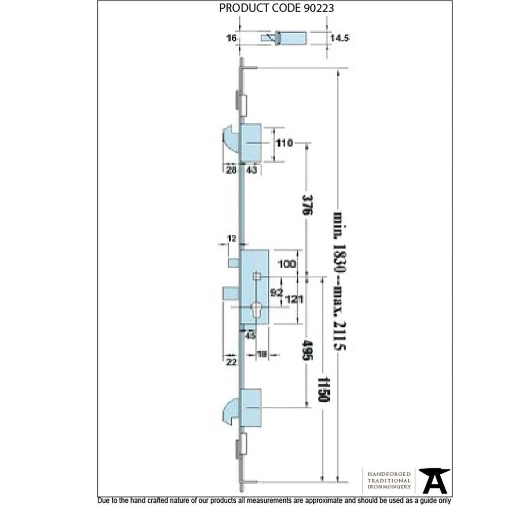 This is an image showing From The Anvil - SS French Door Multipoint Lock Kit 44mm Door available from T.H Wiggans Architectural Ironmongery in Kendal, quick delivery and discounted prices
