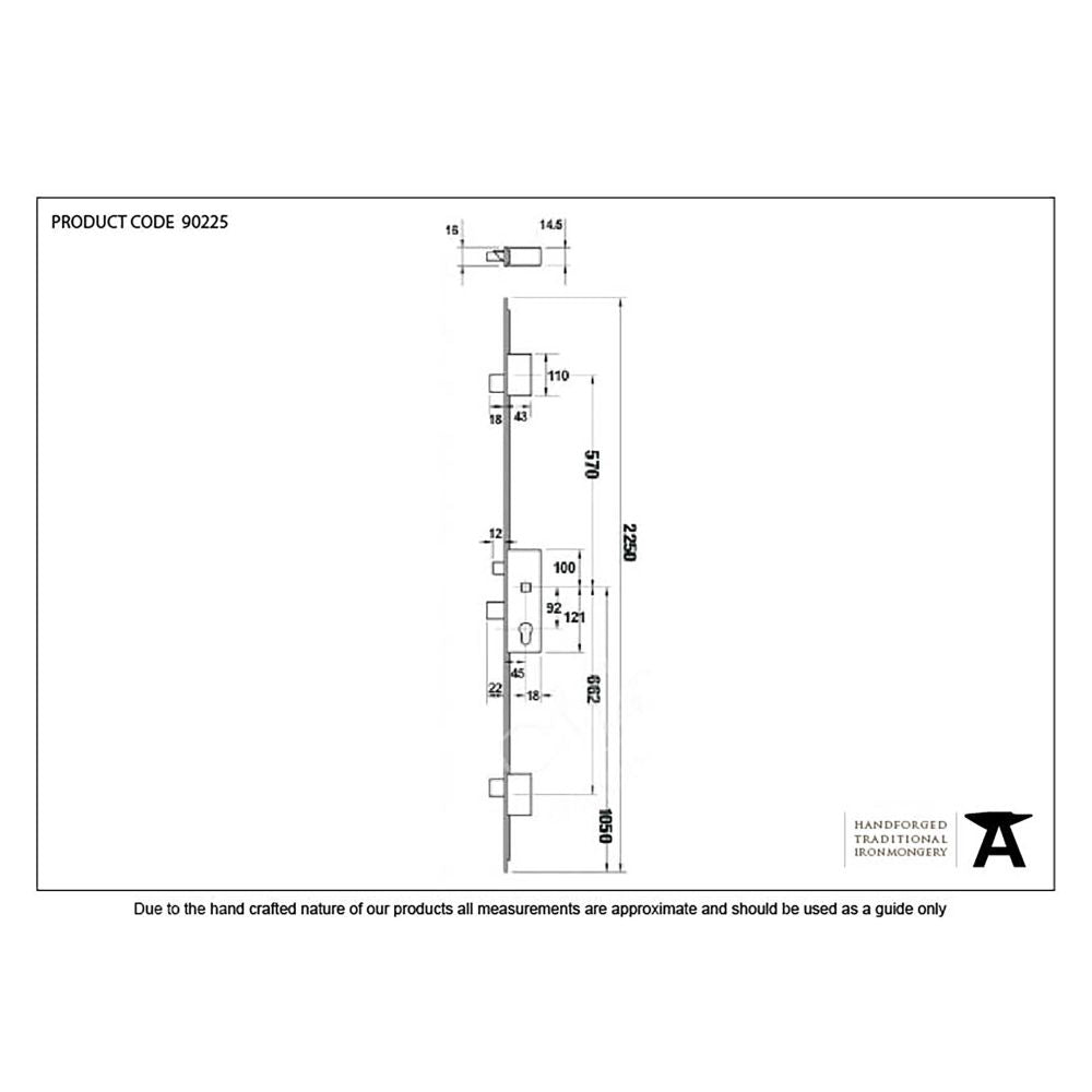 This is an image showing From The Anvil - SS 45mm Backset linear 3 Point Door Lock available from T.H Wiggans Architectural Ironmongery in Kendal, quick delivery and discounted prices