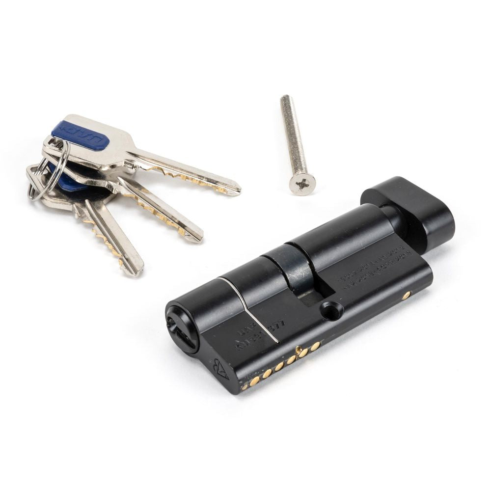 This is an image showing From The Anvil - Black 35/35 6pin Euro Cylinder/Thumbturn KA available from T.H Wiggans Architectural Ironmongery in Kendal, quick delivery and discounted prices