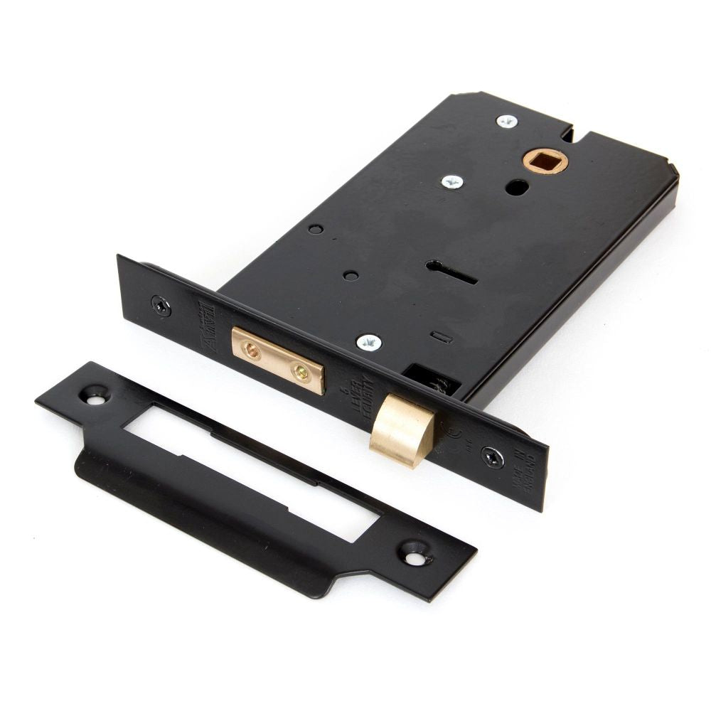 This is an image showing From The Anvil - Black 6" Horizontal 5 Lever Sash Lock available from T.H Wiggans Architectural Ironmongery in Kendal, quick delivery and discounted prices