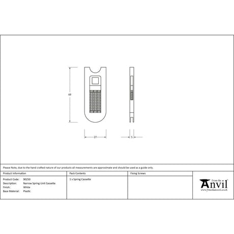 This is an image showing From The Anvil - Narrow Spring Unit Cassette available from trade door handles, quick delivery and discounted prices
