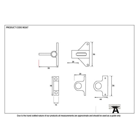 This is an image showing From The Anvil - Lacquered Brass Fanlight Catch + Two Keeps available from T.H Wiggans Architectural Ironmongery in Kendal, quick delivery and discounted prices