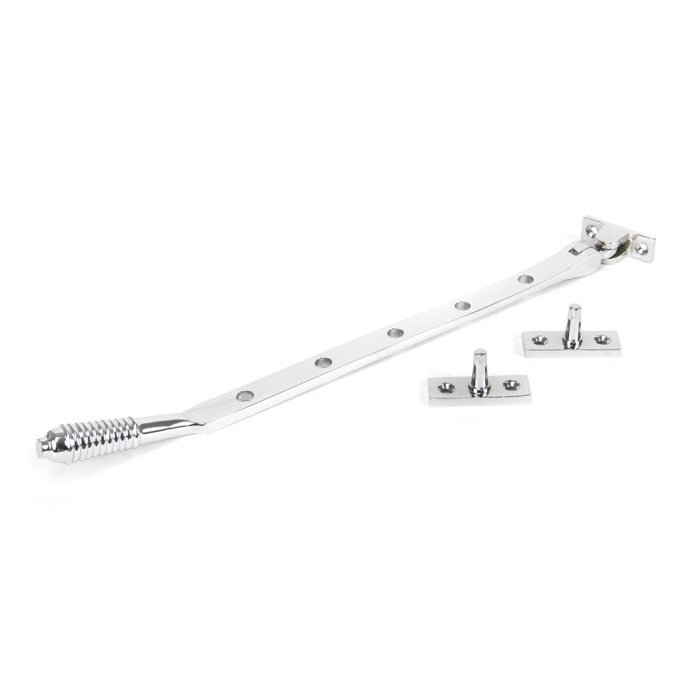 This is an image showing From The Anvil - Polished Chrome 12" Reeded Stay available from T.H Wiggans Architectural Ironmongery in Kendal, quick delivery and discounted prices