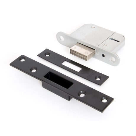 This is an image showing From The Anvil - Black 2.5" BS 5 Lever Deadlock available from T.H Wiggans Architectural Ironmongery in Kendal, quick delivery and discounted prices