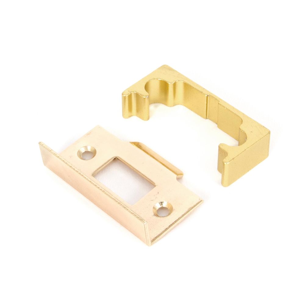 This is an image showing From The Anvil - Electro Brassed ?" Rebate Kit for Tubular Mortice Latch available from T.H Wiggans Architectural Ironmongery in Kendal, quick delivery and discounted prices