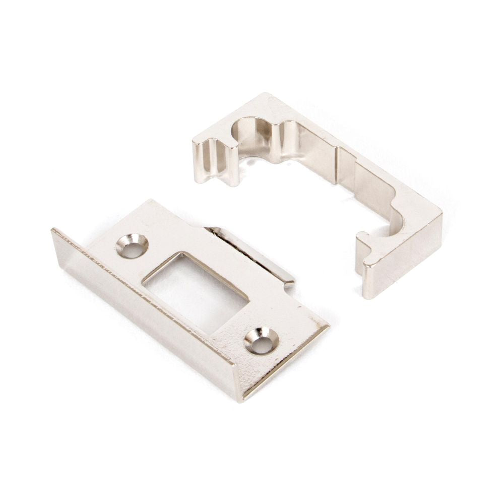 This is an image showing From The Anvil - Nickel ?" Rebate Kit for Tubular Mortice Latch available from T.H Wiggans Architectural Ironmongery in Kendal, quick delivery and discounted prices