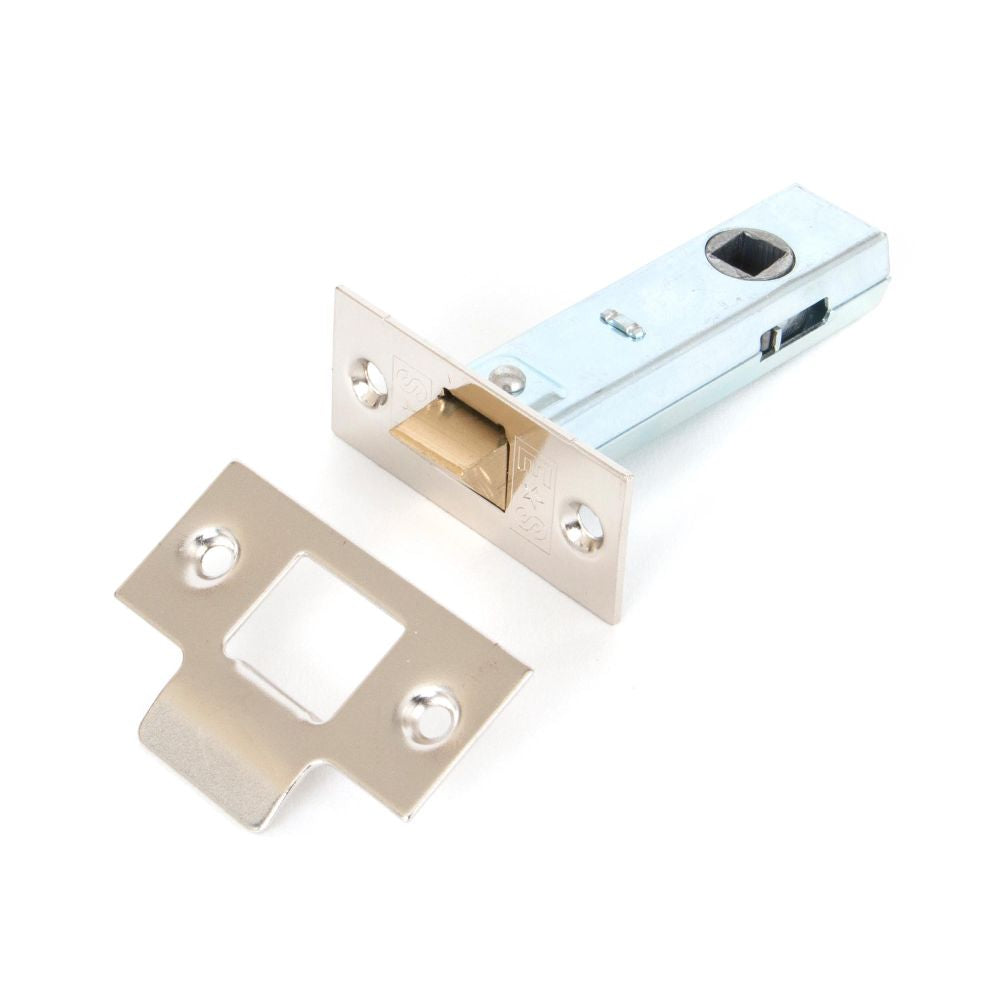 This is an image showing From The Anvil - Nickel 3" Tubular Mortice Latch available from T.H Wiggans Architectural Ironmongery in Kendal, quick delivery and discounted prices