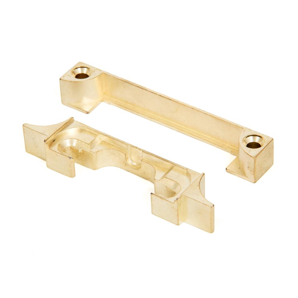This is an image showing From The Anvil - Electro Brass 1/2" Rebate Kit for Latch and Deadbolt available from T.H Wiggans Architectural Ironmongery in Kendal, quick delivery and discounted prices