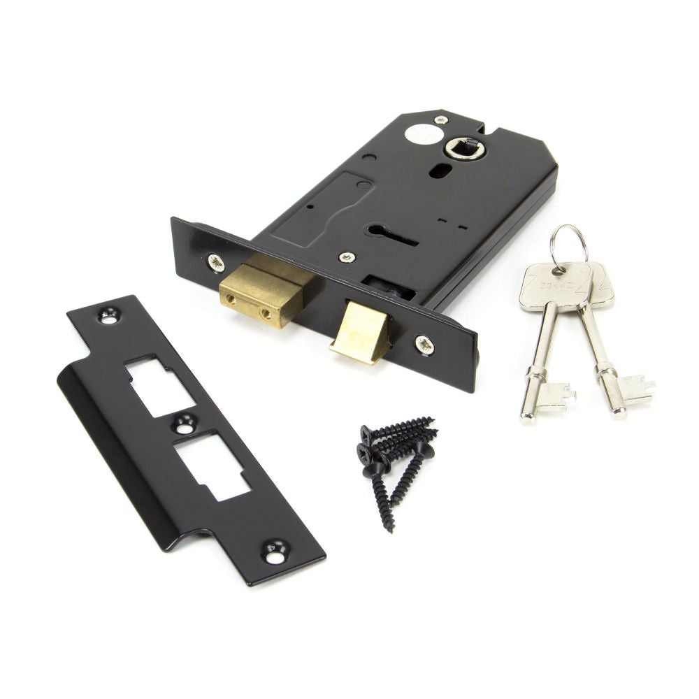 This is an image showing From The Anvil - Black 5" Horizontal 3 Lever Sash Lock available from T.H Wiggans Architectural Ironmongery in Kendal, quick delivery and discounted prices
