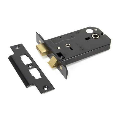 This is an image showing From The Anvil - Black 5" Horizontal Bathroom Lock available from T.H Wiggans Architectural Ironmongery in Kendal, quick delivery and discounted prices