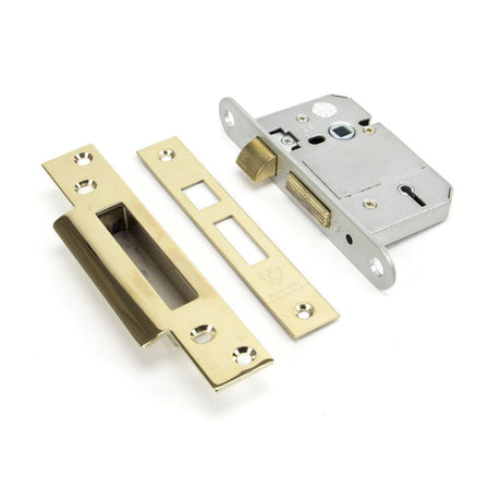 This is an image showing From The Anvil - PVD 2?" 5 Lever BS Sash Lock available from T.H Wiggans Architectural Ironmongery in Kendal, quick delivery and discounted prices