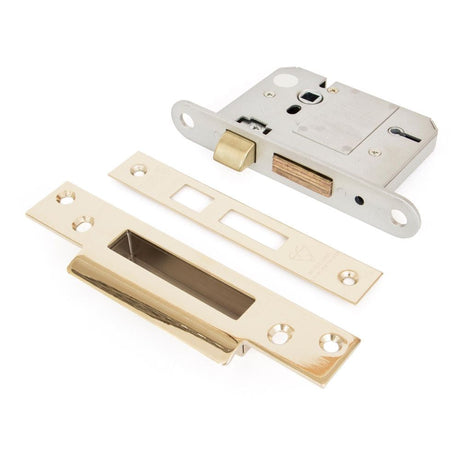 This is an image showing From The Anvil - PVD 3" 5 Lever BS Sash Lock available from T.H Wiggans Architectural Ironmongery in Kendal, quick delivery and discounted prices