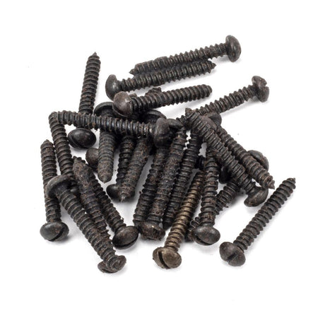 This is an image showing From The Anvil - Beeswax 6x1" Round Head Screws (25) available from T.H Wiggans Architectural Ironmongery in Kendal, quick delivery and discounted prices