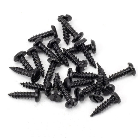 This is an image showing From The Anvil - Black 6x?" Round Head Screws (25) available from T.H Wiggans Architectural Ironmongery in Kendal, quick delivery and discounted prices