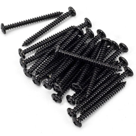 This is an image showing From The Anvil - Black 10x2" Round Head Screws (25) available from T.H Wiggans Architectural Ironmongery in Kendal, quick delivery and discounted prices