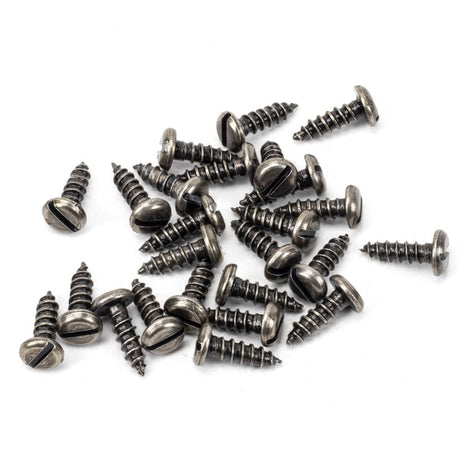 This is an image showing From The Anvil - Pewter 8x?" Round Head Screws (25) available from T.H Wiggans Architectural Ironmongery in Kendal, quick delivery and discounted prices