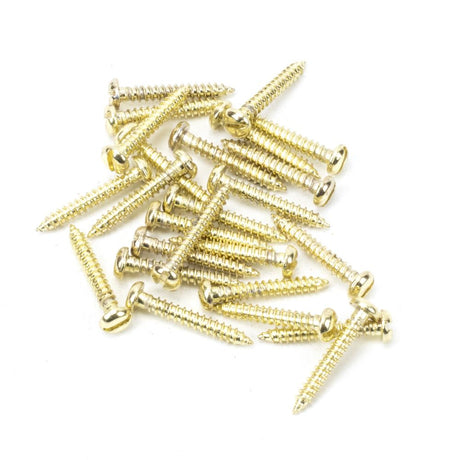 This is an image showing From The Anvil - Polished Brass SS 4x?" Round Head Screws (25) available from T.H Wiggans Architectural Ironmongery in Kendal, quick delivery and discounted prices