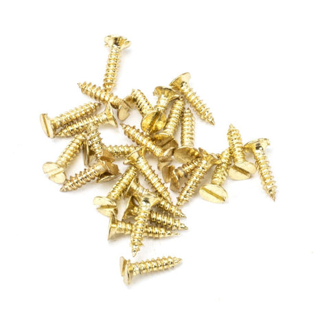 This is an image showing From The Anvil - Polished Brass SS 4x?" Countersunk Screws (25) available from T.H Wiggans Architectural Ironmongery in Kendal, quick delivery and discounted prices