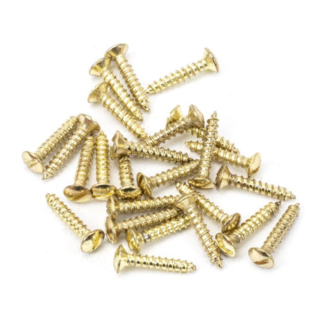 This is an image showing From The Anvil - Polished Brass SS 4x?" Countersunk Raised Head Screws (25) available from T.H Wiggans Architectural Ironmongery in Kendal, quick delivery and discounted prices