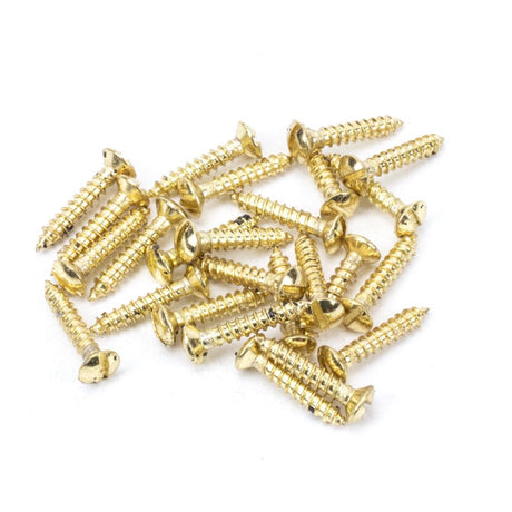 This is an image showing From The Anvil - Polished Brass SS 6x?" Countersunk Raised Head Screws (25) available from T.H Wiggans Architectural Ironmongery in Kendal, quick delivery and discounted prices