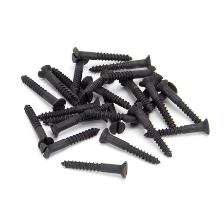 This is an image showing From The Anvil - Black 8x1?" Countersunk Screws (25) available from T.H Wiggans Architectural Ironmongery in Kendal, quick delivery and discounted prices