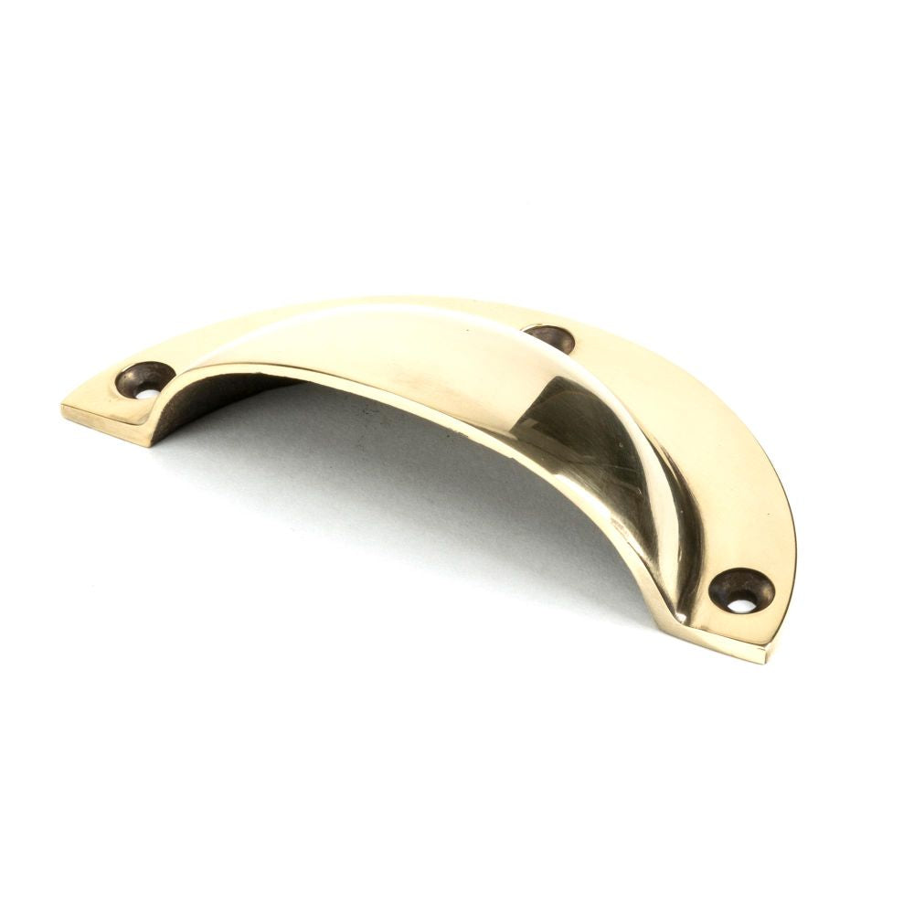 This is an image showing From The Anvil - Aged Brass 4" Plain Drawer Pull available from trade door handles, quick delivery and discounted prices