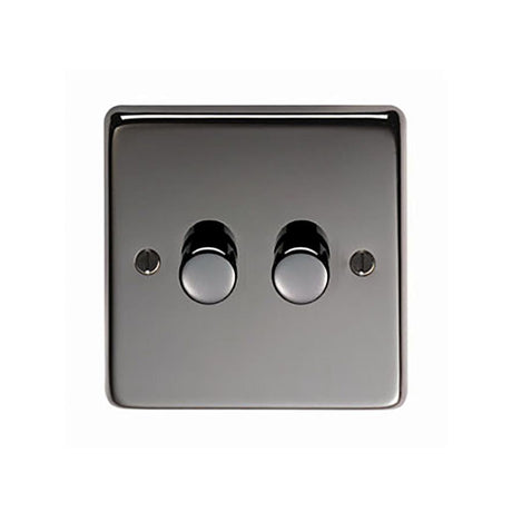This is an image showing From The Anvil - BN Double LED Dimmer Switch available from T.H Wiggans Architectural Ironmongery in Kendal, quick delivery and discounted prices