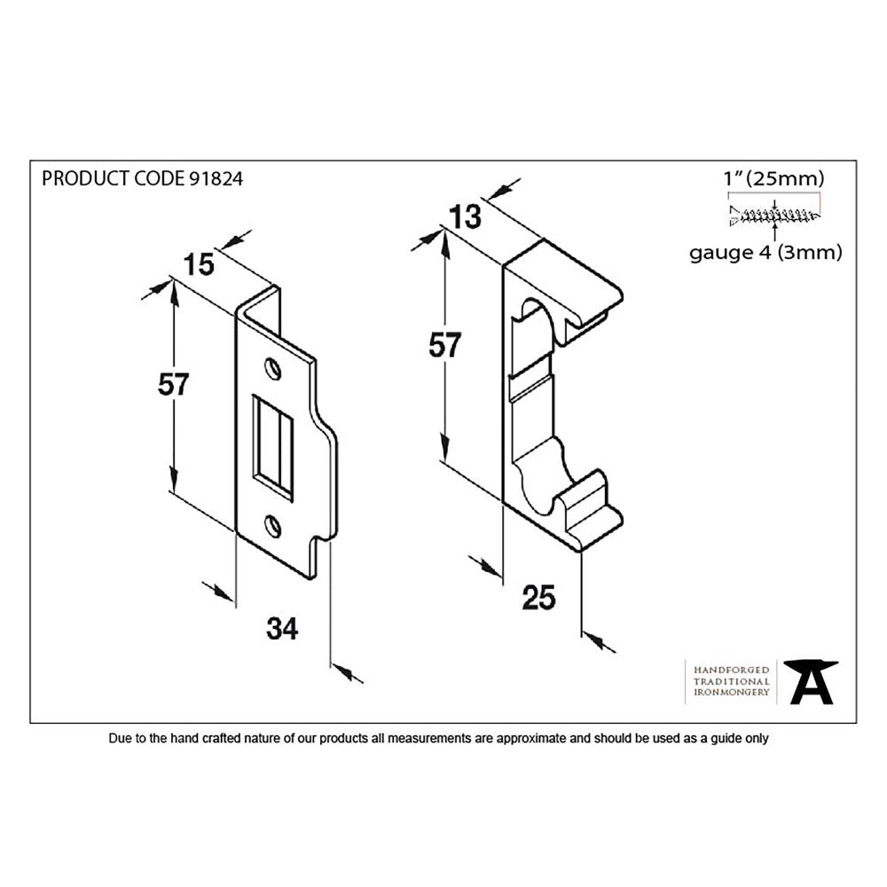 This is an image showing From The Anvil - Black ?" Rebate Kit for Tubular Mortice Latch available from T.H Wiggans Architectural Ironmongery in Kendal, quick delivery and discounted prices