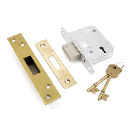 This is an image showing From The Anvil - PVD 2.5" 5 Lever BS Deadlock available from T.H Wiggans Architectural Ironmongery in Kendal, quick delivery and discounted prices