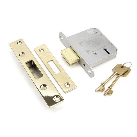 This is an image showing From The Anvil - PVD 3" 5 Lever BS Deadlock available from T.H Wiggans Architectural Ironmongery in Kendal, quick delivery and discounted prices