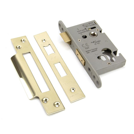 This is an image showing From The Anvil - PVD 2?" Euro Profile Sash Lock available from T.H Wiggans Architectural Ironmongery in Kendal, quick delivery and discounted prices