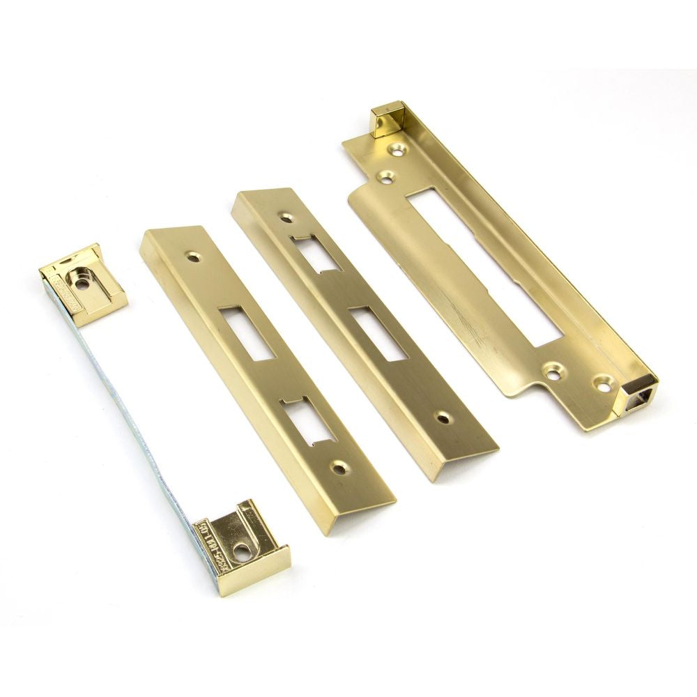 This is an image showing From The Anvil - PVD ?" Euro Sash Lock Rebate Kit available from T.H Wiggans Architectural Ironmongery in Kendal, quick delivery and discounted prices