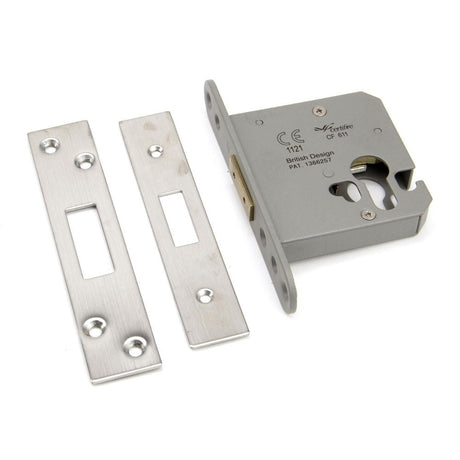 This is an image showing From The Anvil - SSS 3" Euro Profile Dead Lock available from T.H Wiggans Architectural Ironmongery in Kendal, quick delivery and discounted prices