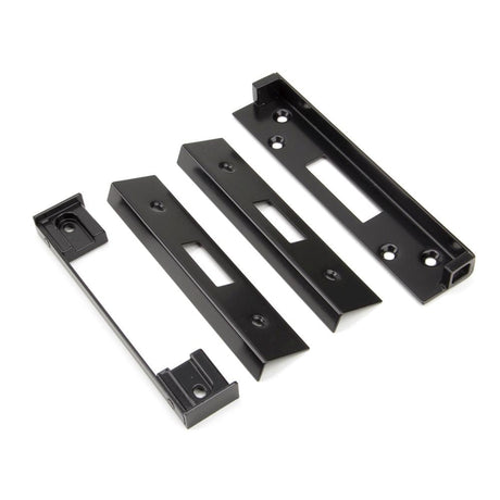 This is an image showing From The Anvil - Black 1/2" Euro Dead Lock Rebate Kit available from T.H Wiggans Architectural Ironmongery in Kendal, quick delivery and discounted prices