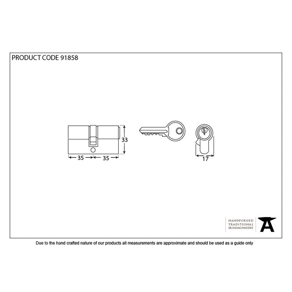 This is an image showing From The Anvil - Polished Chrome 35/35 Euro Cylinder available from T.H Wiggans Architectural Ironmongery in Kendal, quick delivery and discounted prices