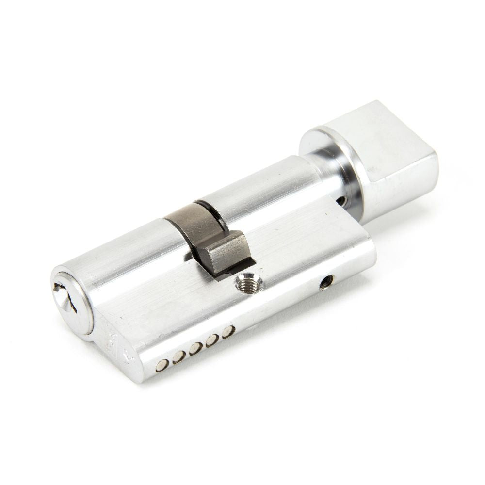 This is an image showing From The Anvil - Satin Chrome 30/30 Euro Cylinder/Thumbturn available from T.H Wiggans Architectural Ironmongery in Kendal, quick delivery and discounted prices