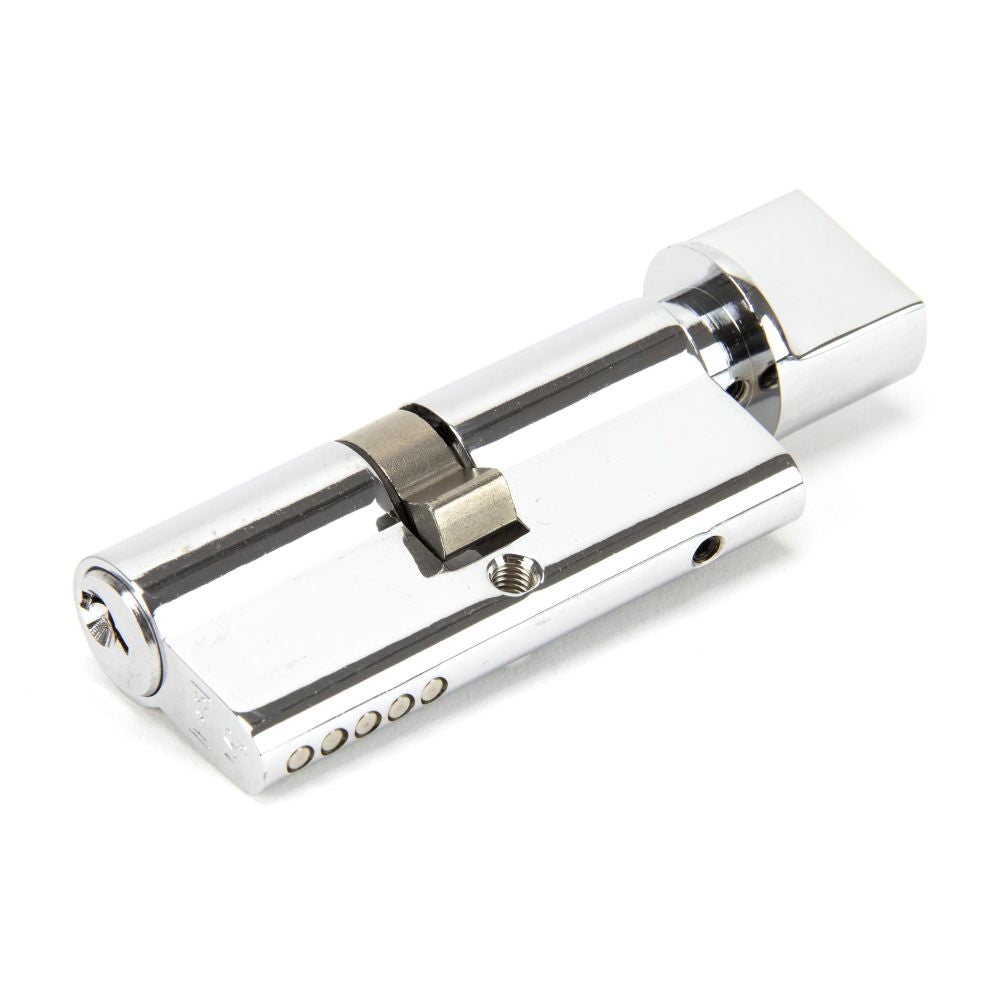This is an image showing From The Anvil - Polished Chrome 35/35 Euro Cylinder/Thumbturn available from T.H Wiggans Architectural Ironmongery in Kendal, quick delivery and discounted prices