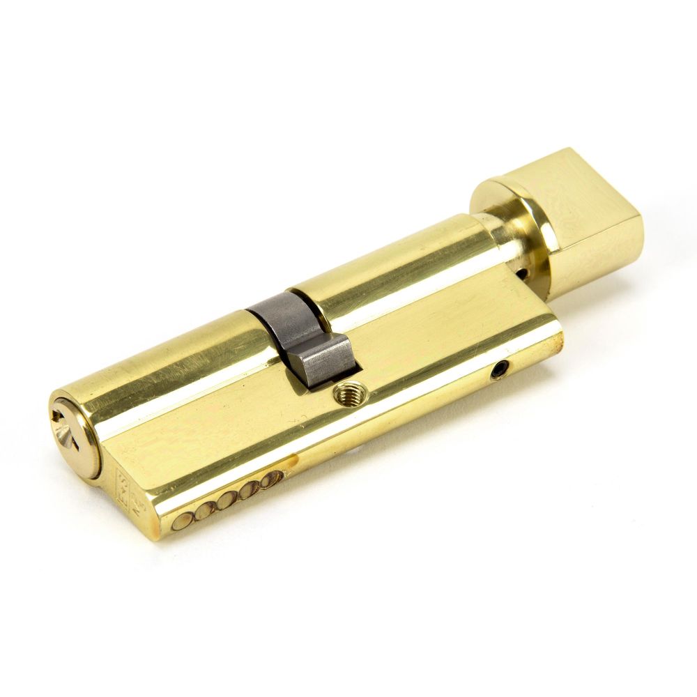 This is an image showing From The Anvil - Lacquered Brass 40/40 Euro Cylinder/Thumbturn available from T.H Wiggans Architectural Ironmongery in Kendal, quick delivery and discounted prices