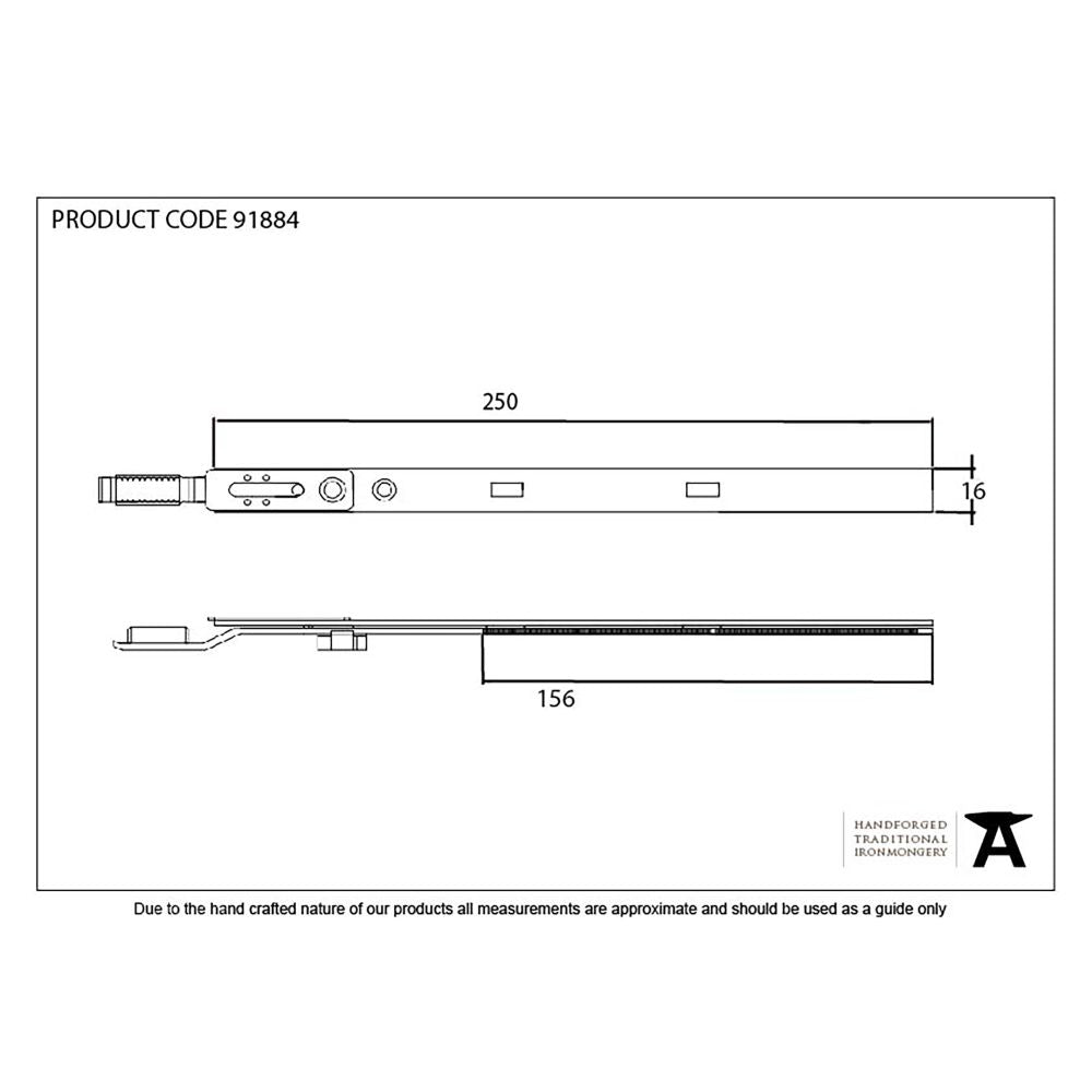 This is an image showing From The Anvil - BZP 250mm Extension Piece for Espag Door Locks available from T.H Wiggans Architectural Ironmongery in Kendal, quick delivery and discounted prices