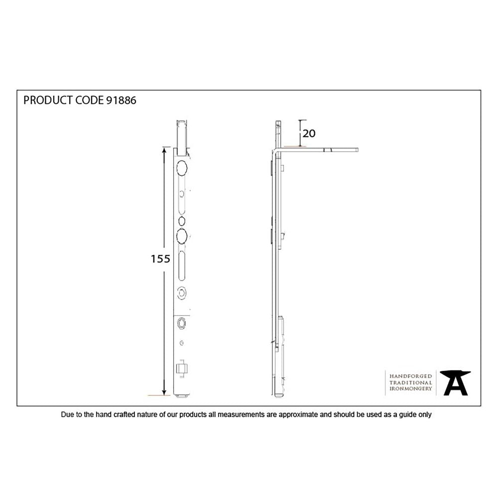 This is an image showing From The Anvil - 155mm SS Shoot Bolt for Door Espag Lock available from T.H Wiggans Architectural Ironmongery in Kendal, quick delivery and discounted prices