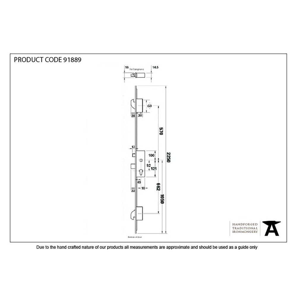 This is an image showing From The Anvil - SS 45mm Backset Hook 3 Point Door Lock available from T.H Wiggans Architectural Ironmongery in Kendal, quick delivery and discounted prices