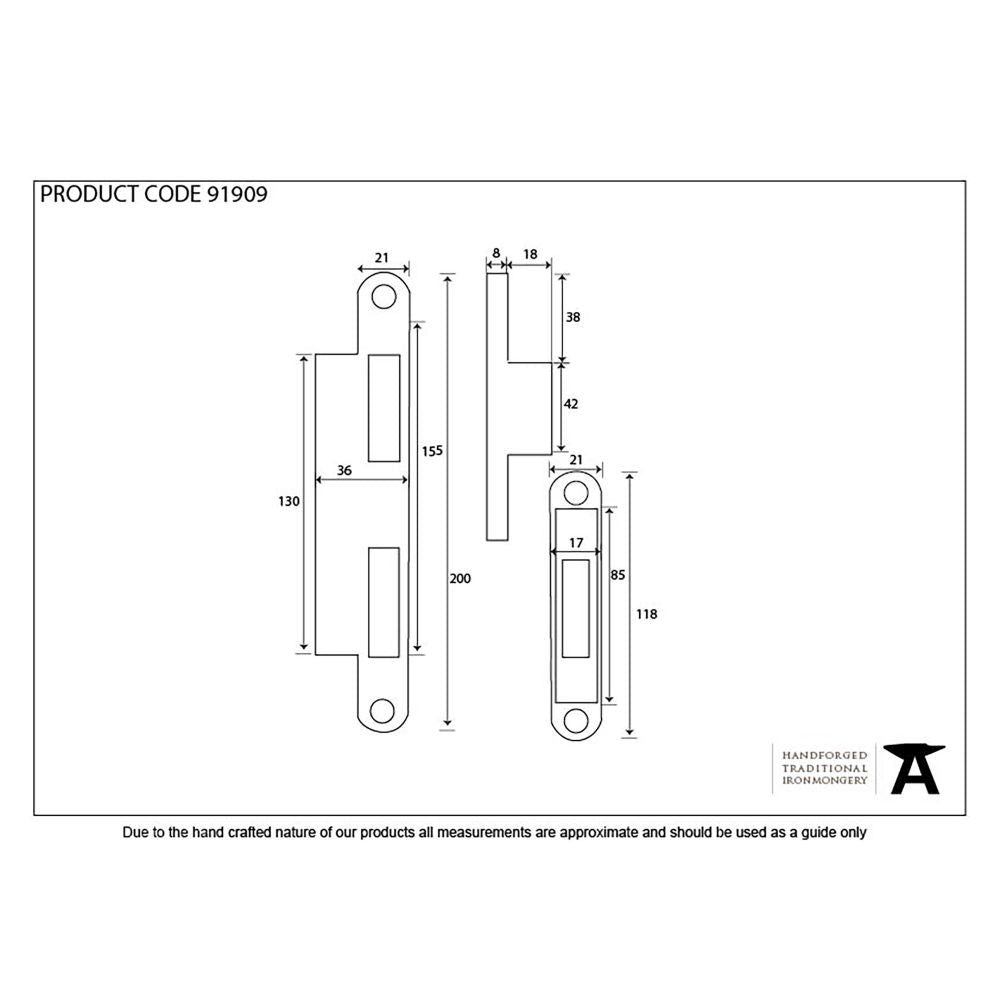 This is an image showing From The Anvil - Bright Zinc Plated Espag Keep Set - 44mm Door available from T.H Wiggans Architectural Ironmongery in Kendal, quick delivery and discounted prices