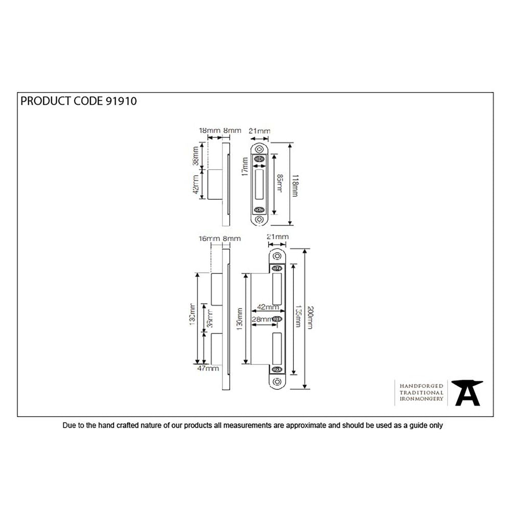 This is an image showing From The Anvil - Bright Zinc Plated Espag Keep Set - 57mm Door available from T.H Wiggans Architectural Ironmongery in Kendal, quick delivery and discounted prices