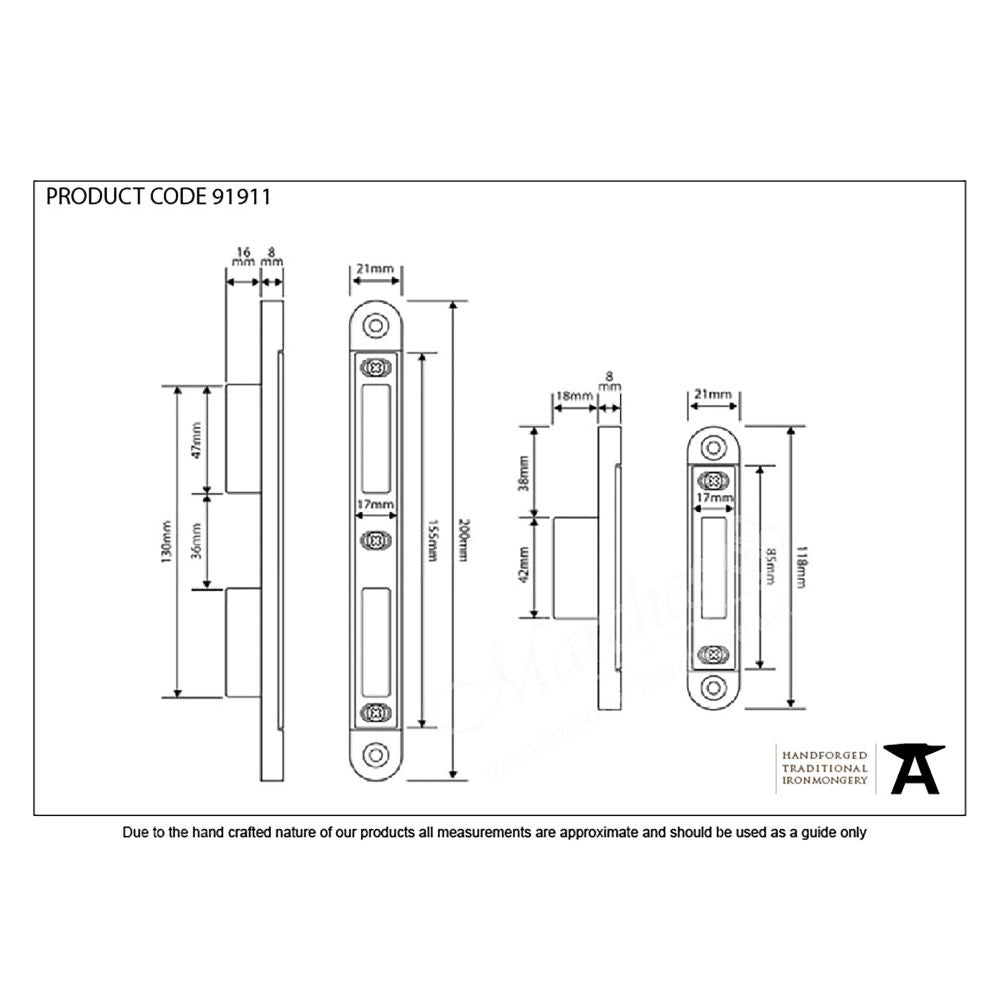 This is an image showing From The Anvil - Bright Zinc Plated Espag Plain Keep Set available from T.H Wiggans Architectural Ironmongery in Kendal, quick delivery and discounted prices