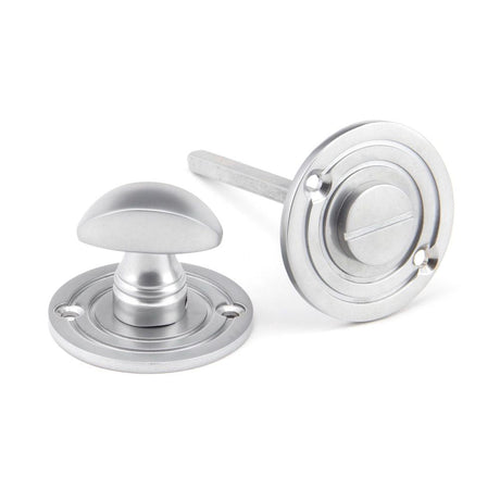 This is an image of From The Anvil - Satin Chrome Round Bathroom Thumbturn available to order from T.H Wiggans Architectural Ironmongery in Kendal, quick delivery and discounted prices.