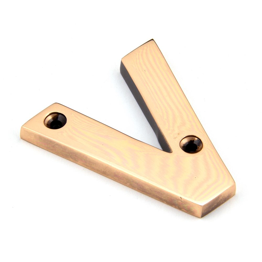 This is an image of From The Anvil - Polished Bronze Letter V available to order from T.H Wiggans Architectural Ironmongery in Kendal, quick delivery and discounted prices.